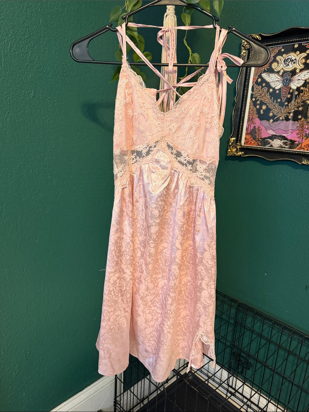 Baby Pink Lace Slip Dress